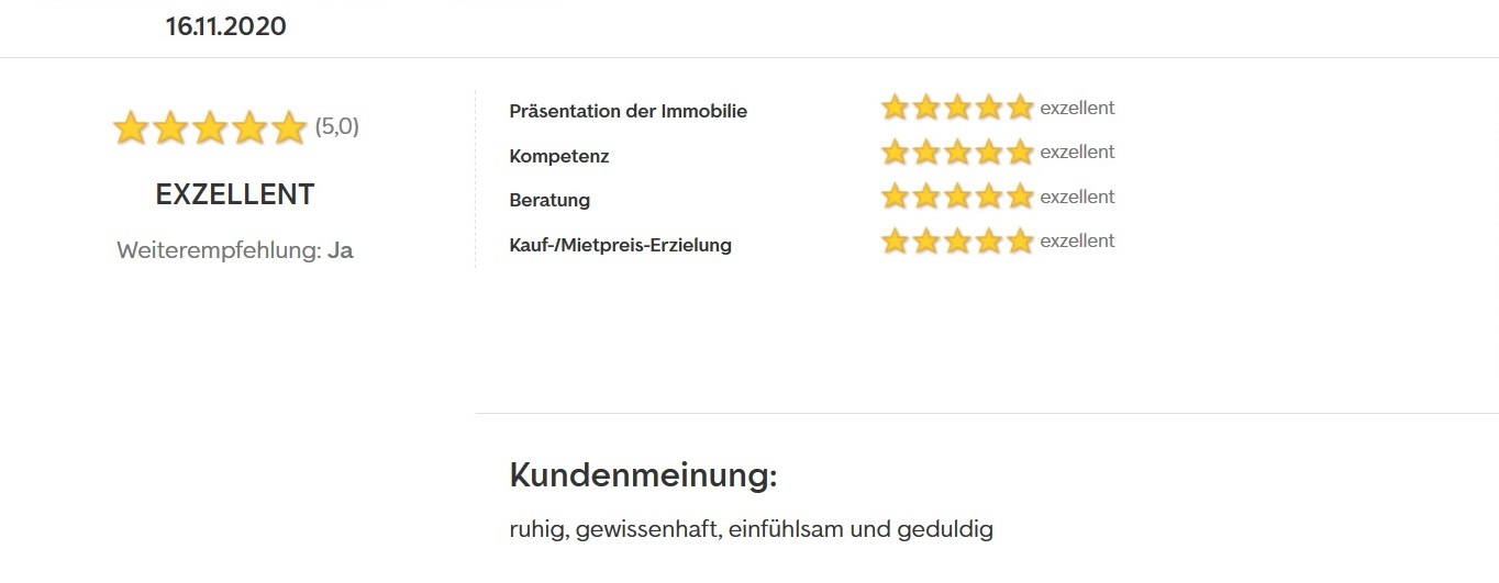 Kundenmeinung Immobilienmakler